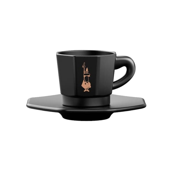 Sæt med 4 kopper BIALETTI PERFETTO MOKA Porcelæn 4x 75 ml Sort