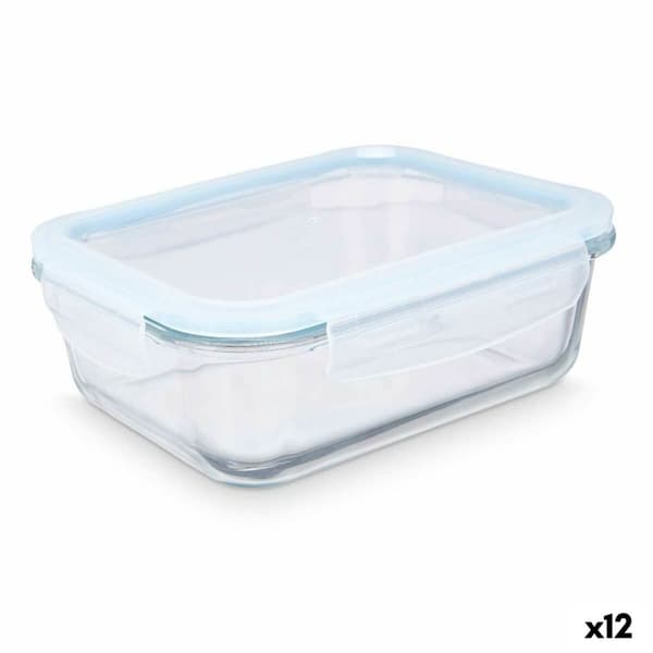 Lunchlåda Vivalto 90549 Transparent Silikon Borosilikatglas 1 L 22 x 7 x 16,5 cm (12 antal)