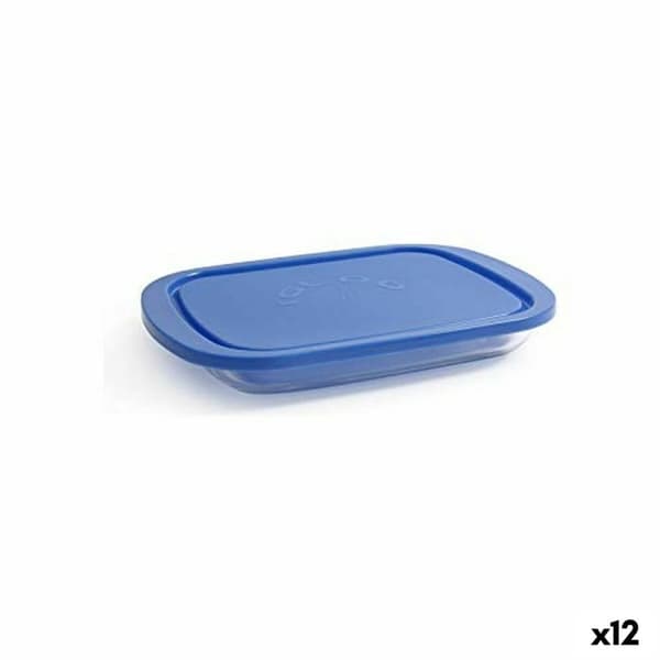 Lunchlåda Borgonovo Igloo Blå Rektangulär 800 ml 26 x 18,5 x 3,4 cm (12 antal) (26 x 18,5 x 3,4 cm)