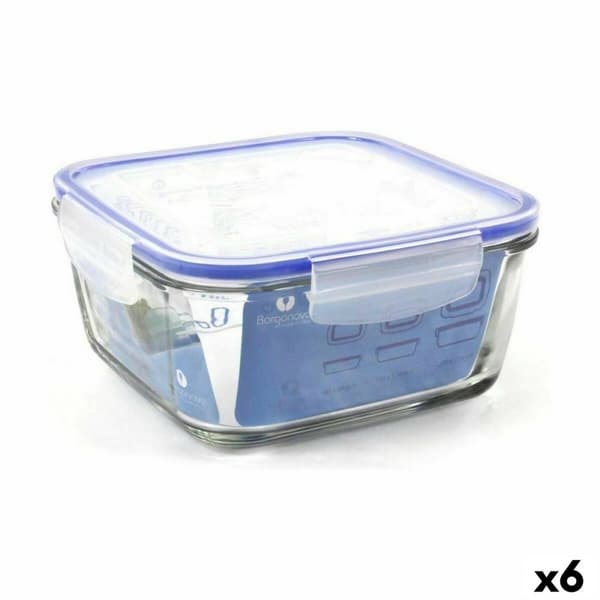 Hermetisk matlåda Borgonovo Superblock Fyrkantig 18 x 18 x 8,5 cm (6 antal)