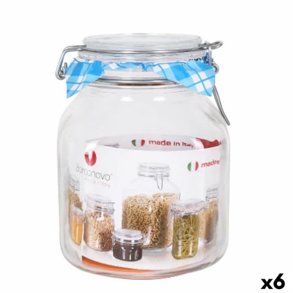 Burk Borgonovo Hermetisk Transparent Glas 2L 13 x 13 x 17,5 cm (6 antal)