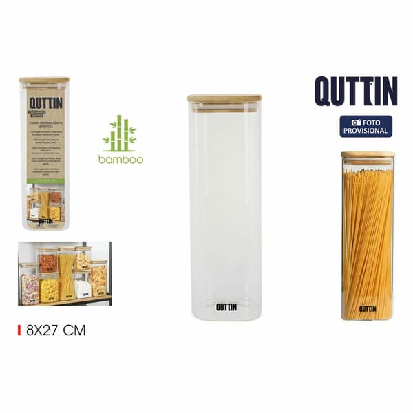 Purkki Quttin Bambu Neliö 1,3 L 8 x 27 cm (12 osaa)