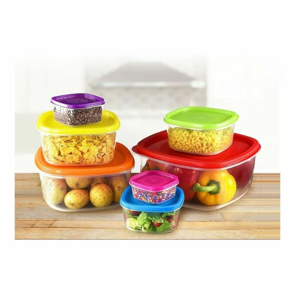 Lunchlådor, set Privilege Multicolour Stapelbara Fyrkantig 7 Delar (12 antal)