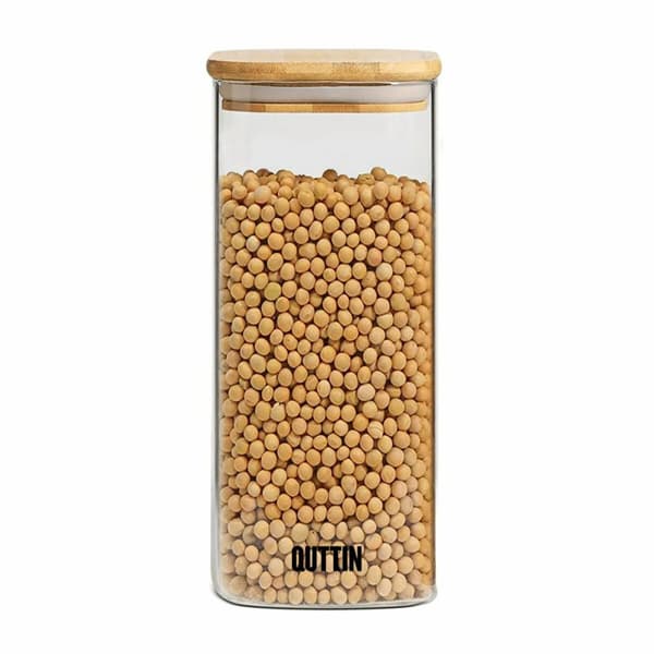 Behållare för matkonservering Quttin Bambu Borosilikatglas 1 L (12 antal)