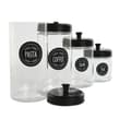 Pikkukuva 2 / 5: 4 purkkia Home ESPRIT Musta Metalli Kristalli 1 L 1,5 L 1,8 L 10,4 x 10,4 x 26,4 cm