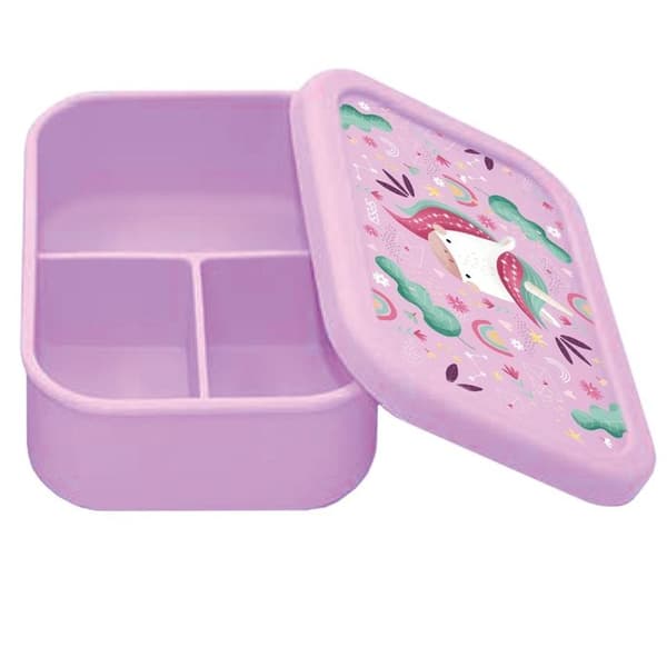 Lunchbox - Sassi Junior - Funkiga enhörningen - Silikon - Hållbar - Praktisk