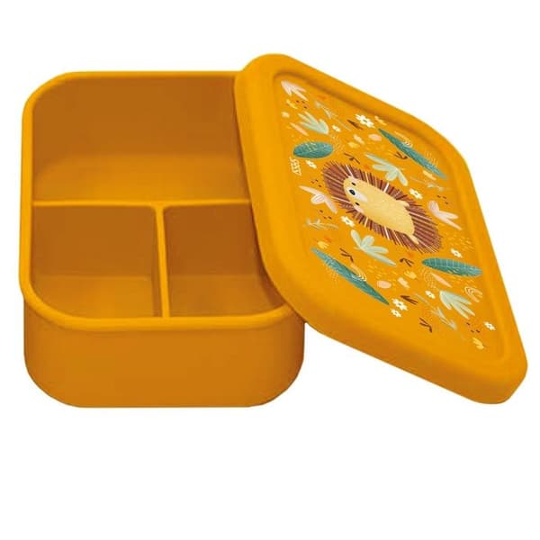 Lunchbox - Sassi Junior - Chompy lejonet - Silikon - Gul - Hållbar och praktisk