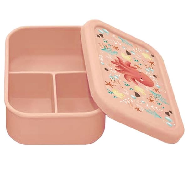 Lunchbox - Sassi Junior - Slurpy bläckfisk - Silikon - Rosa - 17,3 x 12 x 5,8 cm