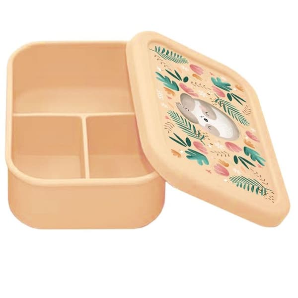Lunchbox - Sassi Junior - Gnawy the sloth - Silicone - Rectangular - Beige