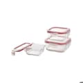 Miniatyrbild 1 av 6: Bergner Lunchbox Set Q4052 Röd fyrkantig borosilikatglas (3 st)