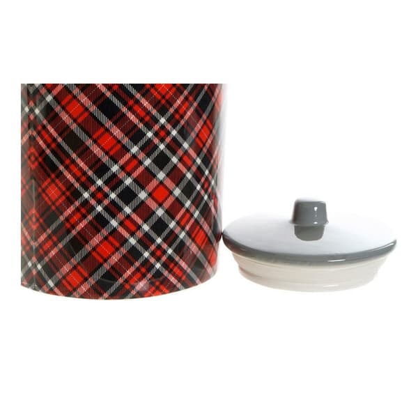 Purkki DKD Home Decor Musta Punainen Harmaa 15 x 15 x 22 cm