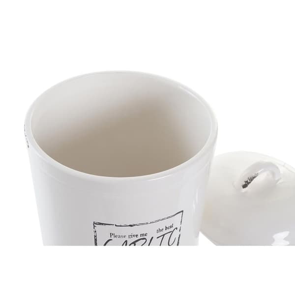 Burk DKD Home Decor 17,7 x 17,7 x 26 cm Vit Dolomite Vitlök