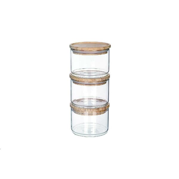 Uppsättning med 3 Burkar DKD Home Decor 10 x 10 x 7,5 cm