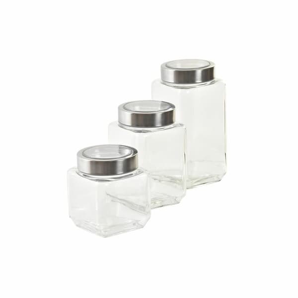 Sæt med 3 Dåser DKD Home Decor 750 ml 8,5 x 8,5 x 18 cm