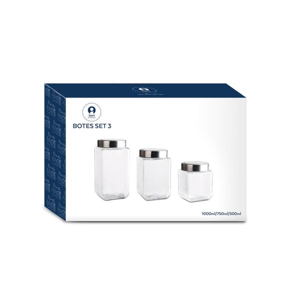 Sæt med 3 Dåser DKD Home Decor 750 ml 8,5 x 8,5 x 18 cm