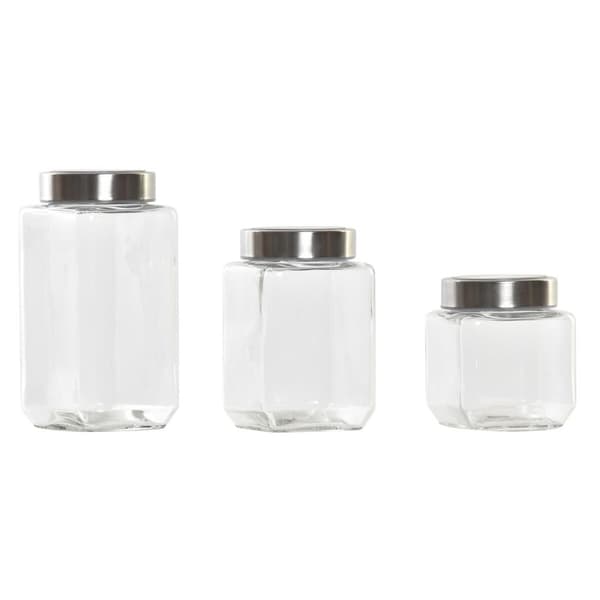 Sæt med 3 Dåser DKD Home Decor 750 ml 8,5 x 8,5 x 18 cm