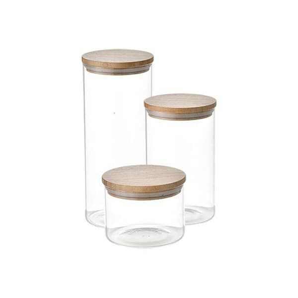 Uppsättning med 3 Burkar San Ignacio Transparent Glas