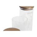 Pikkukuva 3 / 3: 3 purkkia DKD Home Decor 10,2 x 10,2 x 27,7 cm Luonnollinen Läpinäkyvä Akaasia Kirjaimet Borosilikaattilasi