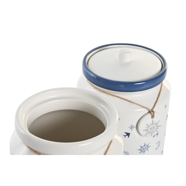 Blik DKD Home Decor Blå 15 x 15 x 21 cm Hvid Dolomite (2 enheder)
