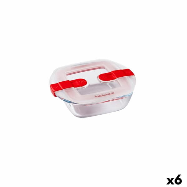 Ilmatiivis eväsrasia Pyrex Cook & Heat 15 x 12 x 4 cm 350 ml Läpinäkyvä Lasi (6 osaa)