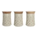 Pikkukuva 1 / 2: Purkki DKD Home Decor Beige Bambu Kivitavara Polkapisteet 10 x 10 x 16 cm (3 osaa)