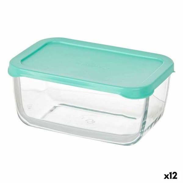 Lunchlåda Pasabahce Snow Grön Transparent Glas Polyetylen 790 ml 16,3 x 7,4 x 11,4 cm (12 antal)