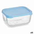 Miniatyrbild 1 av 3: Lunchlåda Pasabahce Snow Blå Transparent Glas Polyetylen 420 ml 12,5 x 6 x 9,5 cm (12 antal)