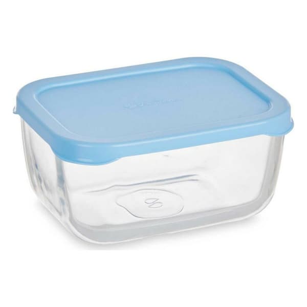 Madkasse Pasabahce Snow Blå Gennemsigtig Glas Polyetylen 420 ml 12,5 x 6 x 9,5 cm (12 enheder)