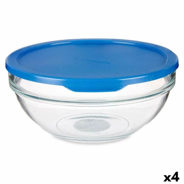 Rund matlåda med lock Chefs Blå 1,135 L 17,2 x 7,6 x 17,2 cm (4 antal)