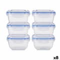 Miniatyrbild 1 av 3: Lunchlådor, set Hermetisk Blå Transparent Plast 900 ml 14,5 x 8,5 x 14,5 cm (8 antal)