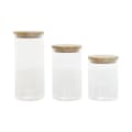 Miniatyrbild 1 av 3: Uppsättning med 3 Burkar Home ESPRIT Transparent Silikon Bambu Borosilikatglas 10 x 10 x 22,3 cm