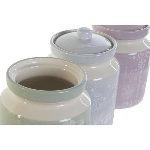 Blik DKD Home Decor Blå Grøn Syren Dolomite 12 x 12 x 16 cm (3 enheder)