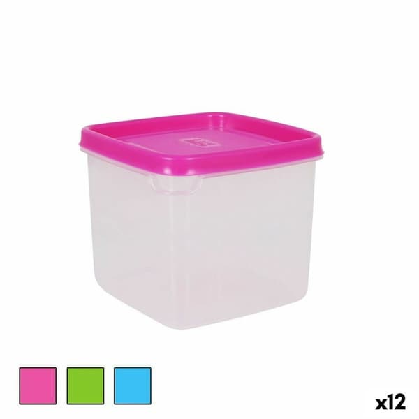 Suorakulmainen eväsrasia kannella 750 ml Neliö 12 x 12 x 10 cm (12 osaa)