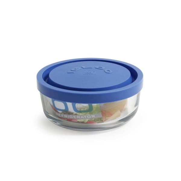 Rund madkasse med låg Borgonovo Igloo Blå 320 ml ø 11 x 5 cm (12 enheder)