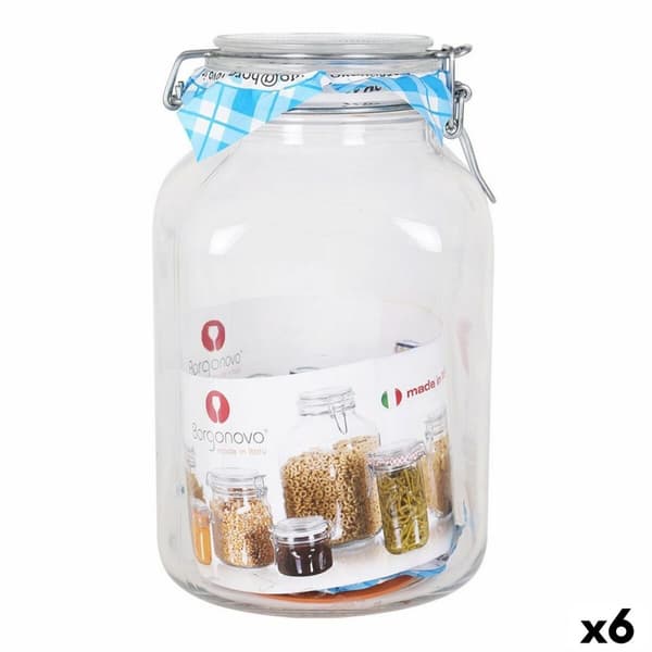 Glaskrus Borgonovo 33216 Hermetisk Gennemsigtig 3,1 L 13 x 13 x 24 cm (6 enheder)
