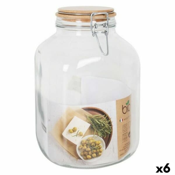 Purkki Borgonovo Primizie Bambu 4,25L 14,5 x 14,5 x 26 cm (6 osaa) (4,25 L)