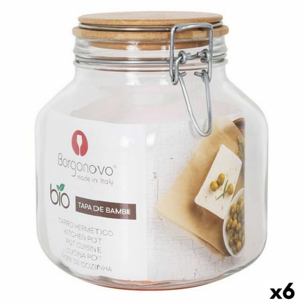 Purkki Borgonovo Primizie Bambu 2L 13 x 13 x 17,5 cm (6 osaa) (2 L)