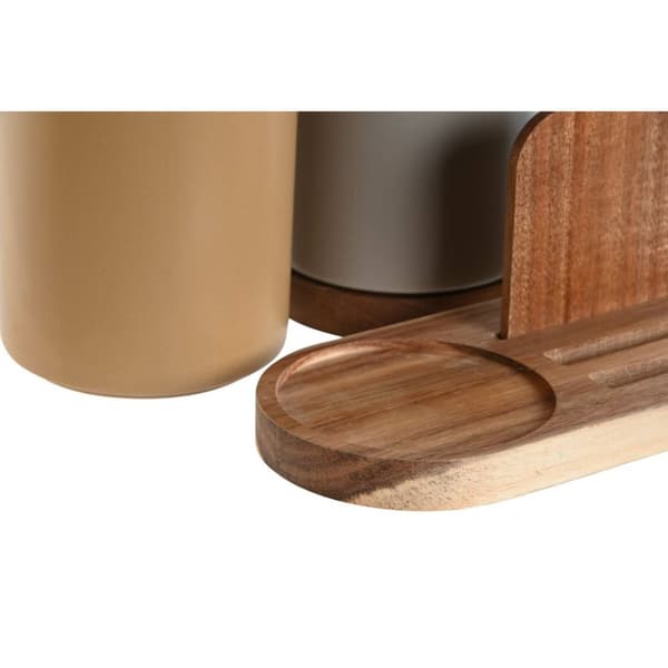 Dåse til køkkenudstyr Home ESPRIT Akacie Dolomite 20 x 9,5 x 18,5 cm (2 enheder)