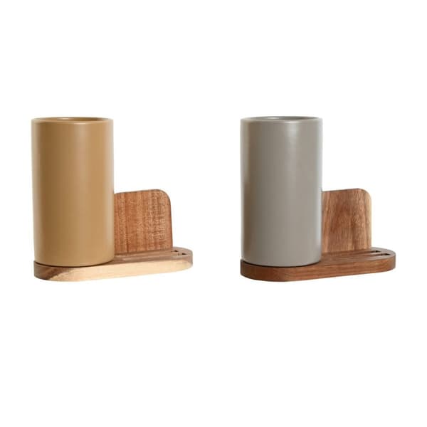 Dåse til køkkenudstyr Home ESPRIT Akacie Dolomite 20 x 9,5 x 18,5 cm (2 enheder)