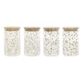Pikkukuva 1 / 4: Purkki DKD Home Decor Bambu Borosilikaattilasi Shabby Chic 1 L 10 x 10 x 17 cm (4 osaa)