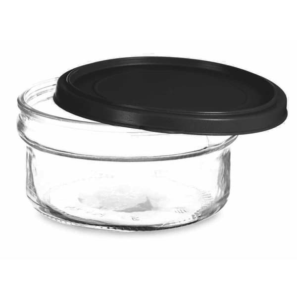 Rund matlåda med lock Vivalto 249-2 Svart Transparent Glas Plast 415 ml 12 x 6 x 12 cm (24 antal)