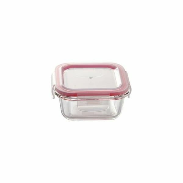 Lunchlådor, set Bergner Walking Anywhere Borosilikatglas cuadradas Fyrkantig 320 ml 520 ml 800 Strani Röd