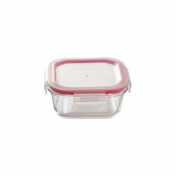 Lunchlådor, set Bergner Walking Anywhere Borosilikatglas cuadradas Fyrkantig 320 ml 520 ml 800 Strani Röd