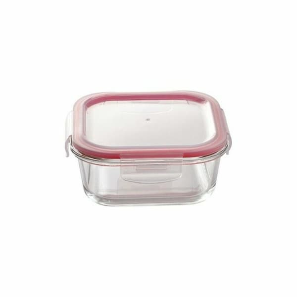 Lunchlådor, set Bergner Walking Anywhere Borosilikatglas cuadradas Fyrkantig 320 ml 520 ml 800 Strani Röd