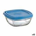 Miniatyrbild 1 av 3: Fyrkantig matlåda med lock Duralex FreshBox Blå 300 ml 11 x 11 x 5 cm (12 antal)