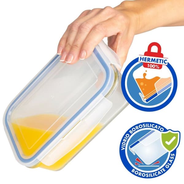 Set med stapelbara, hermetiskt förslutna, matlådor Max Home 6 antal 23 x 7,5 x 17,5 cm