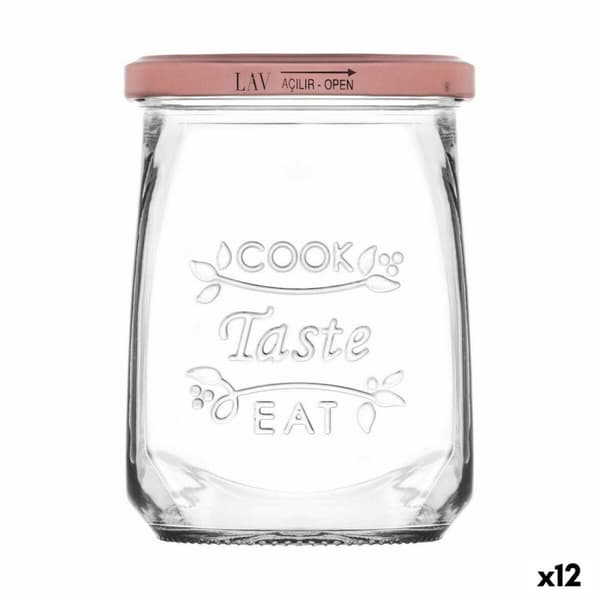 Genomskinlig glasburk Inde Tasty 550 ml Med lock (12 antal)