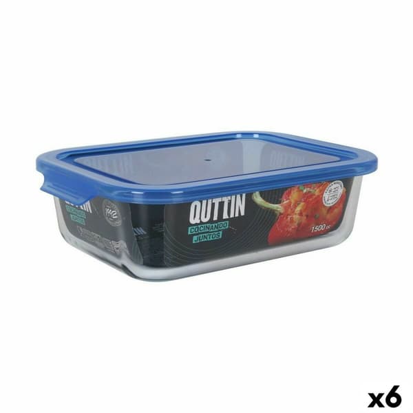 Rektangulär matlåda med lock Quttin Blå Rektangulär 23 x 17,5 x 7 cm (6 antal)