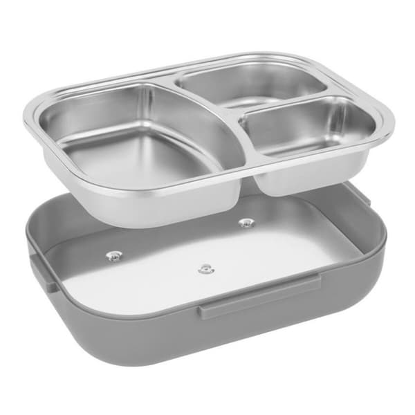 Lunchlåda N'oveen LB540 Mörkgrå Rostfritt stål 1 L 24 x 11 x 18,5 cm