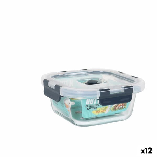 Hermetisk madkasse Quttin Firkantet 550 ml (12 enheder)